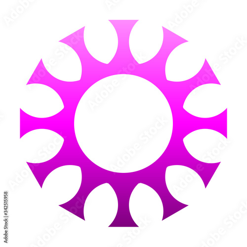 cov sars 2 - coronavirus icon sign symbol, purple pink gradient outline flat - vector
