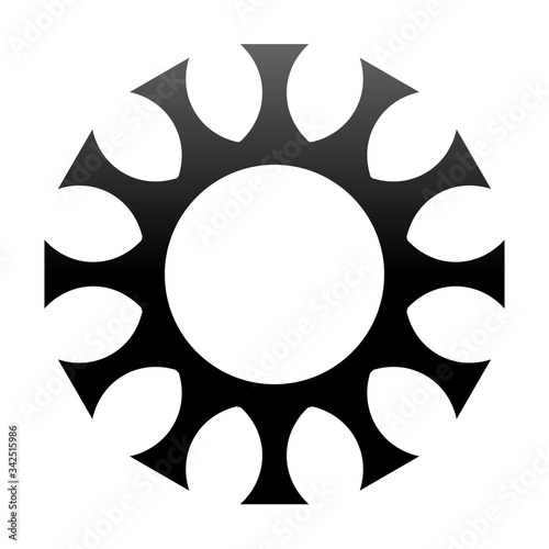 cov sars 2 - coronavirus icon sign symbol, black gradient outline flat - vector