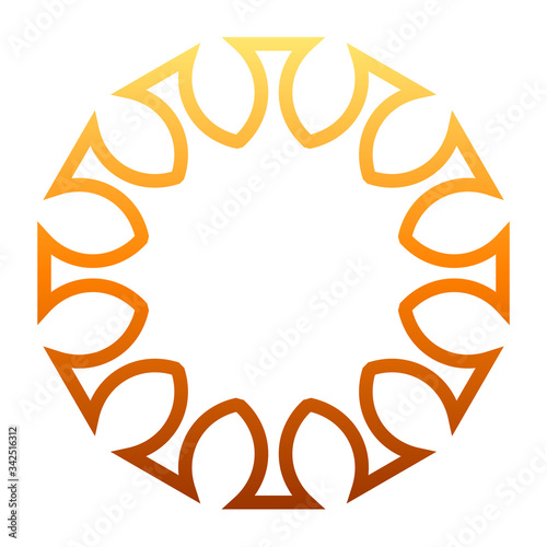 cov sars 2 - coronavirus icon sign symbol, orange gradient outline flat - vector