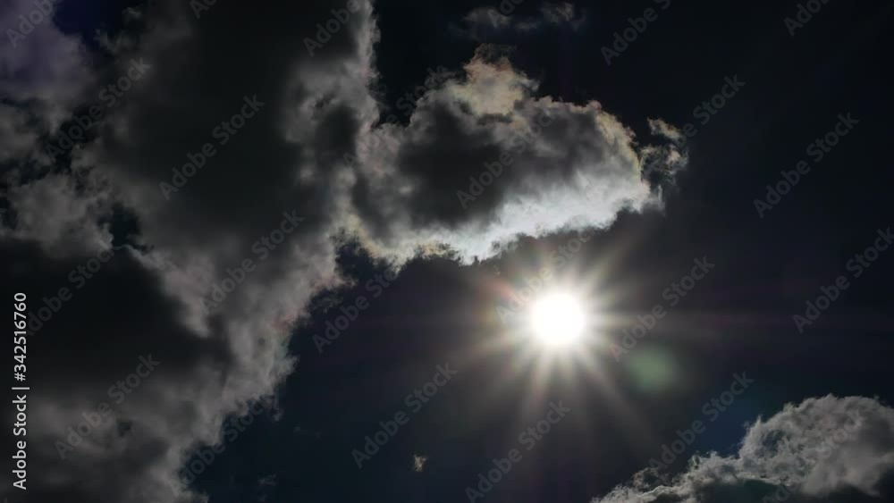 Time lapse clouds. 4k Timelapse of white clouds with blue sky video loop