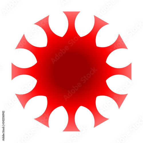 cov sars 2 - coronavirus icon sign symbol, red gradient flat - vector