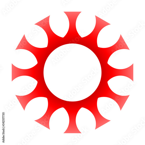 cov sars 2 - coronavirus icon sign symbol, red gradient outline flat - vector