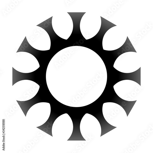 cov sars 2 - coronavirus icon sign symbol, black gradient outline flat - vector