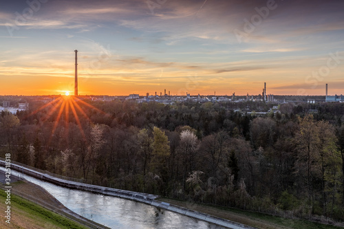 Werk Gendorf, Industriepark, Alzkanal, Aussicht Thalhausen, Burgkirchen a.d. Alz, Landkreis Altötting, Oberbayern, Bayern, Deutschland photo