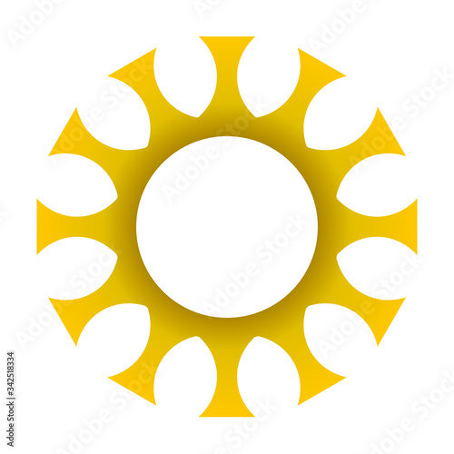 cov sars 2 - coronavirus icon sign symbol, golden gradient outline flat - vector