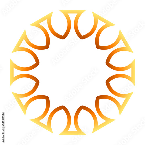 cov sars 2 - coronavirus icon sign symbol, orange gradient outline flat - vector