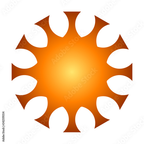 cov sars 2 - coronavirus icon sign symbol, orange gradient flat - vector