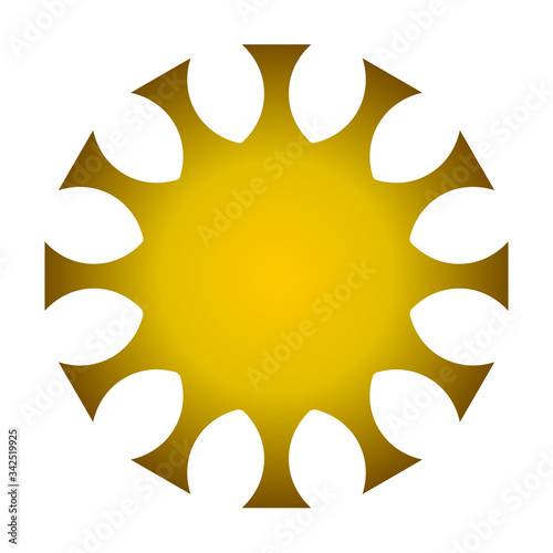 cov sars 2 - coronavirus icon sign symbol, golden gradient flat - vector