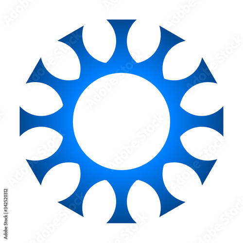 cov sars 2 - coronavirus icon sign symbol, blue gradient outline flat - vector