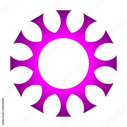 cov sars 2 - coronavirus icon sign symbol, purple pink gradient outline flat - vector