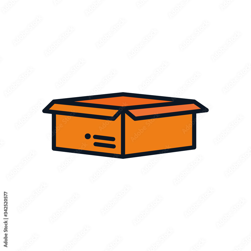 opened box icon, color line style opened box icon, color line style