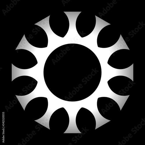 cov sars 2 - coronavirus icon sign symbol, white gradient outline flat - vector