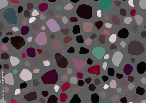 Abstract flat terrazzo seamless for textile, floor tile design. Seamless background pattern. Vector vintage fashion illustration.