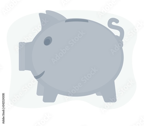 Piggy bank - home investment. Vector flat design illustration.