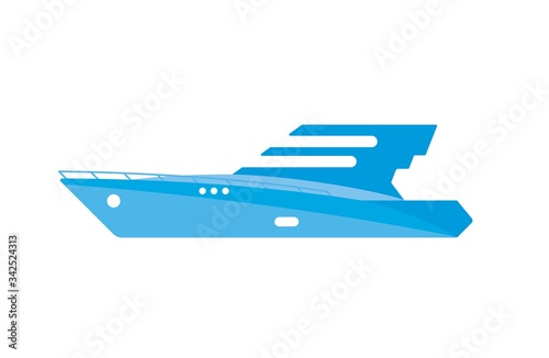 Abstract concept of a sea private deluxe yacht. Design for shipbuilding shipyard or rental services.
