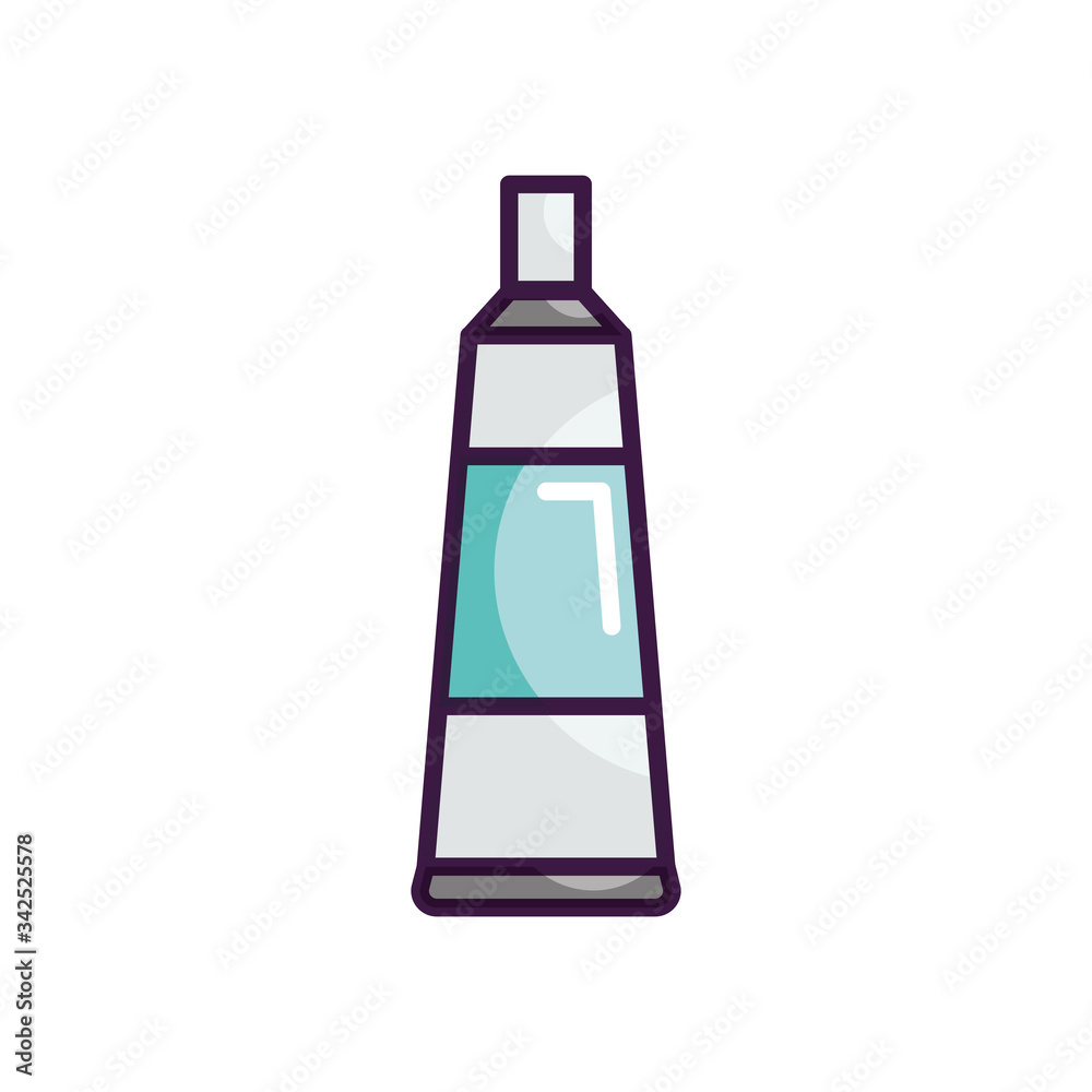 toothpaste bottle icon, line color style