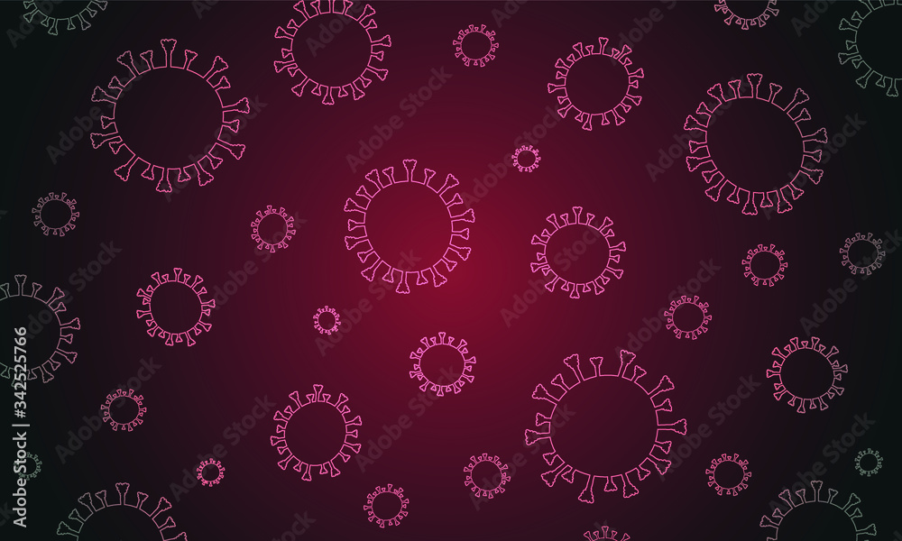 Coronavirus Covid-19 pattern red. Vector illustrations on red background. Coronavirus Covid-19 pattern red. Vector illustrations on red background.
