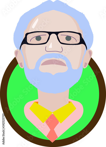 gray-haired man business  in glasses and tie vector