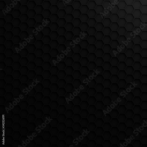 3D render - geometric hexagonal modern background, gray, black