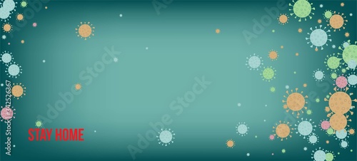 Stay Home Quarantine Banner. Virus Protection Flat Corona Web Page. 