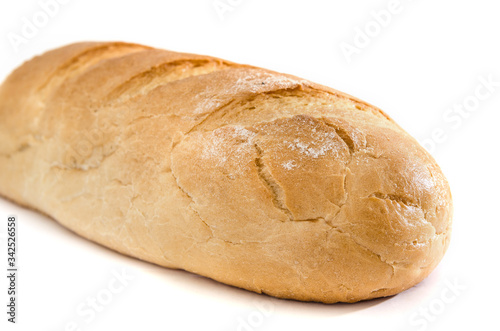 fresh loaf isolated on a white background.