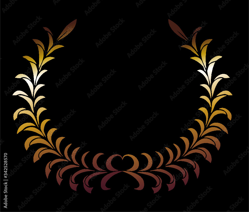 Golden wreath print and embroidery graphic design vector art Golden wreath print and embroidery graphic design vector art