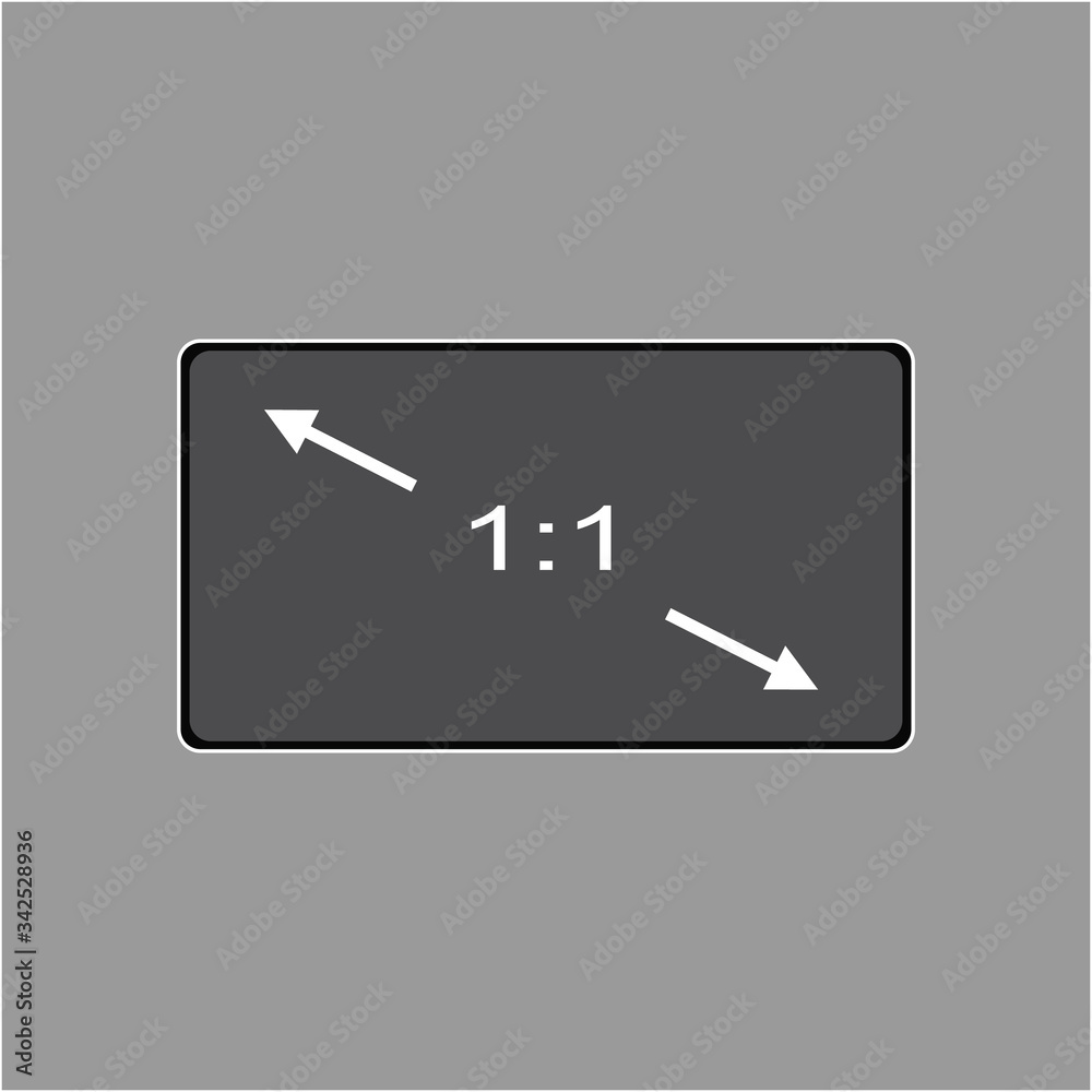Vector icon monitor sizes 1:1. TV screen lcd monitor template electronic device technology. isolated on white background Vector icon monitor sizes 1:1. TV screen lcd monitor template electronic device technology. isolated on white background