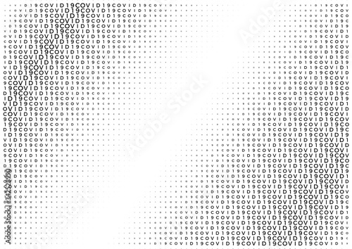 Coronavirus background halftone. Modern vector illustration. Covid-19 outbreak concept. Monochrome black and white geometric pattern. Graphic design geometric shape.