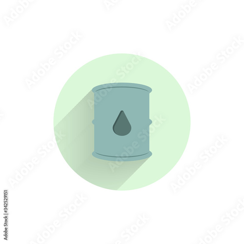 Oil drum container. barrel colorful flat icon with shadow. pollution icon