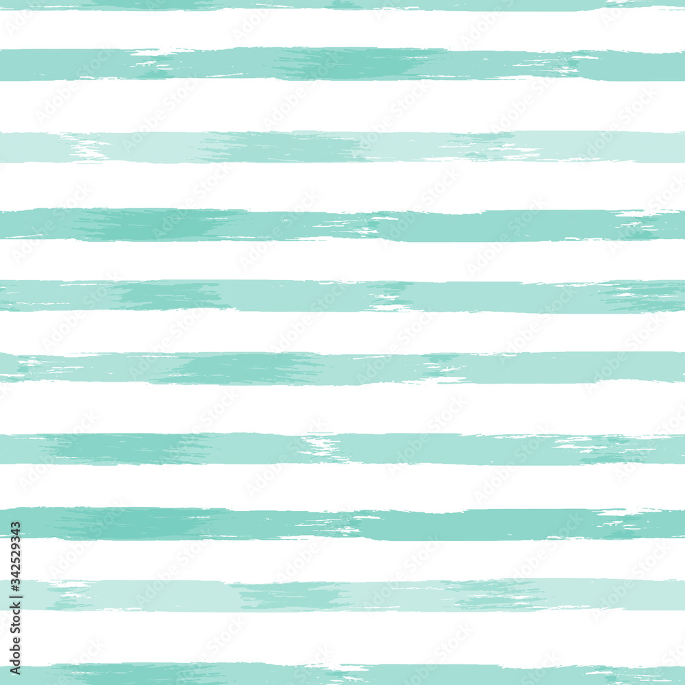 Vector striped pattern with horizontal brushed lines in tropical green. Watercolor texture for web, print, wallpaper, home decor, spring summer fashion fabric, textile, gift paper.