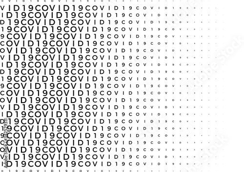 Coronavirus background halftone. Modern vector illustration. Covid-19 outbreak concept. Monochrome black and white geometric pattern. Graphic design geometric shape.
