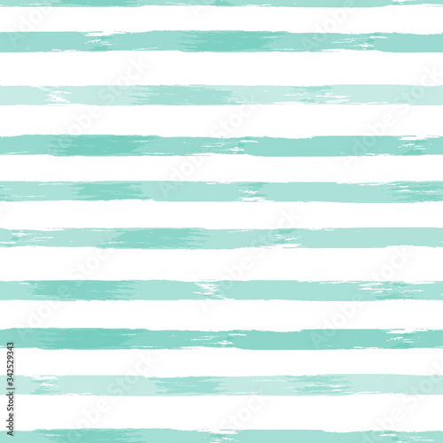 Vector striped pattern with horizontal brushed lines in tropical green. Watercolor texture for web, print, wallpaper, home decor, spring summer fashion fabric, textile, gift paper.