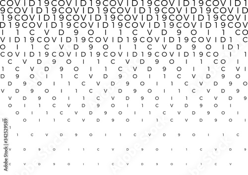 Coronavirus background halftone. Modern vector illustration. Covid-19 outbreak concept. Monochrome black and white geometric pattern. Banner background.