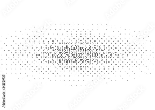 Coronavirus background halftone. Modern vector illustration. Covid-19 outbreak concept. Monochrome black and white geometric pattern.