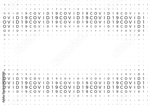 Coronavirus background halftone. Modern vector illustration. Covid-19 outbreak concept. Monochrome black and white geometric pattern.