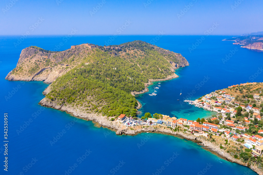 Picturesque Assos village in Kefalonia island, Greece 
