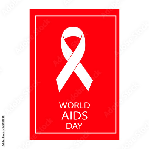 Aids world day icon. Red ribbon ,aids illustration. Hiv.