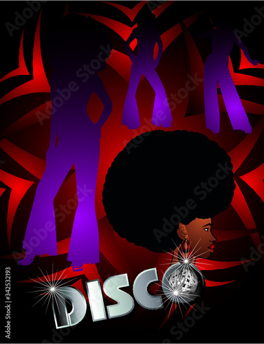 disco girls dance party print and embroidery graphic design vector art