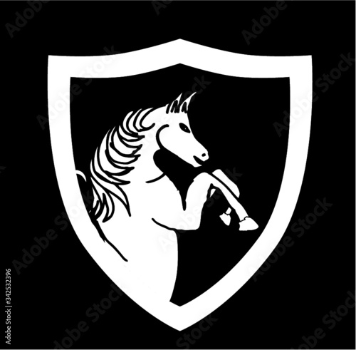 hand drawing horse print and embroidery graphic design vector art
