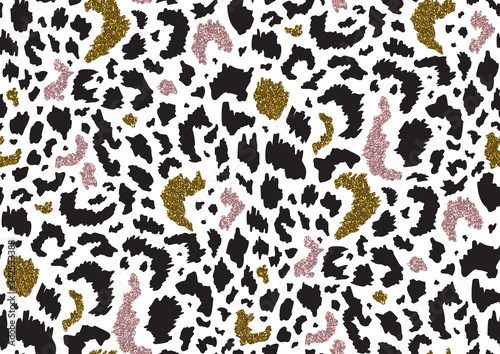 Abstract animal skin leopard seamless pattern design. Jaguar, leopard, cheetah, panther fur.