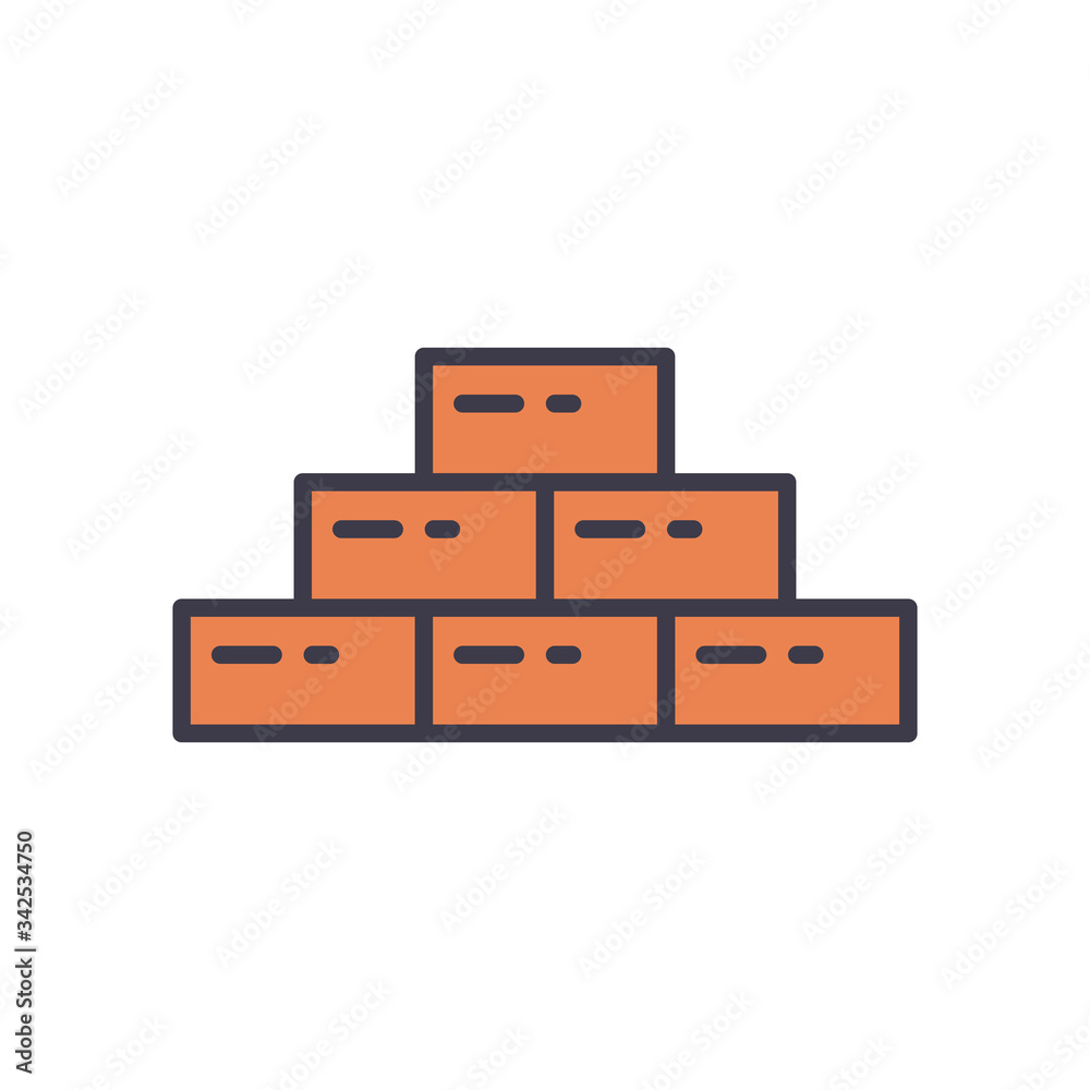 Isolated bricks fill style icon vector design