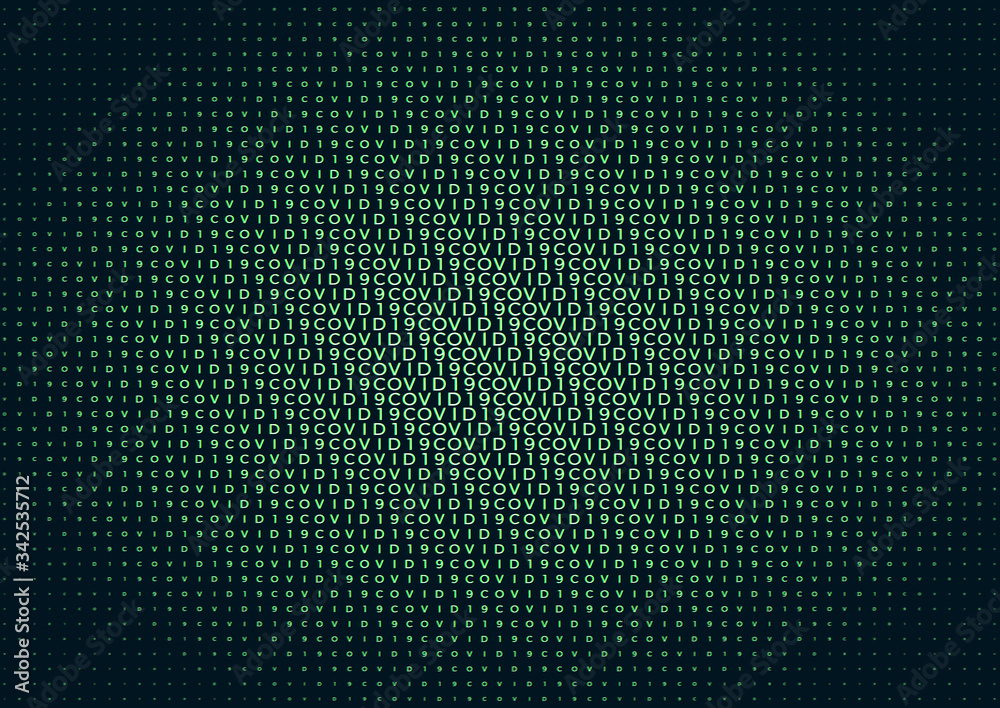 Coronavirus background halftone. Modern vector illustration. Covid-19 outbreak concept. Monochrome black and white geometric pattern. Graphic design geometric shape. Banner background.