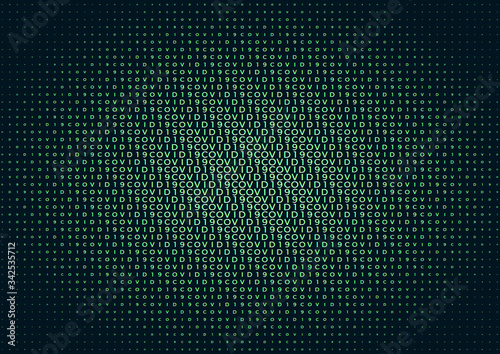 Coronavirus background halftone. Modern vector illustration. Covid-19 outbreak concept. Monochrome black and white geometric pattern. Graphic design geometric shape. Banner background. © Olga_Rom