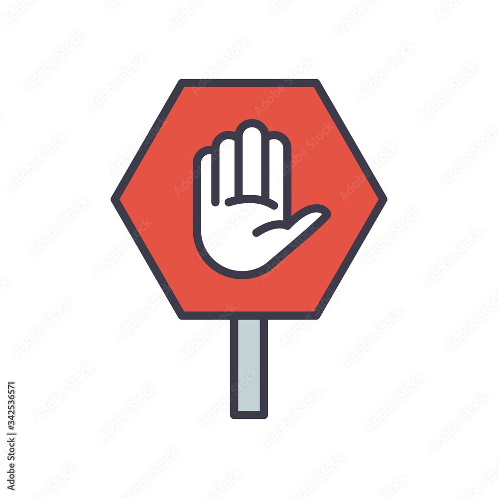 Isolated stop board fill style icon vector design Isolated stop board fill style icon vector design