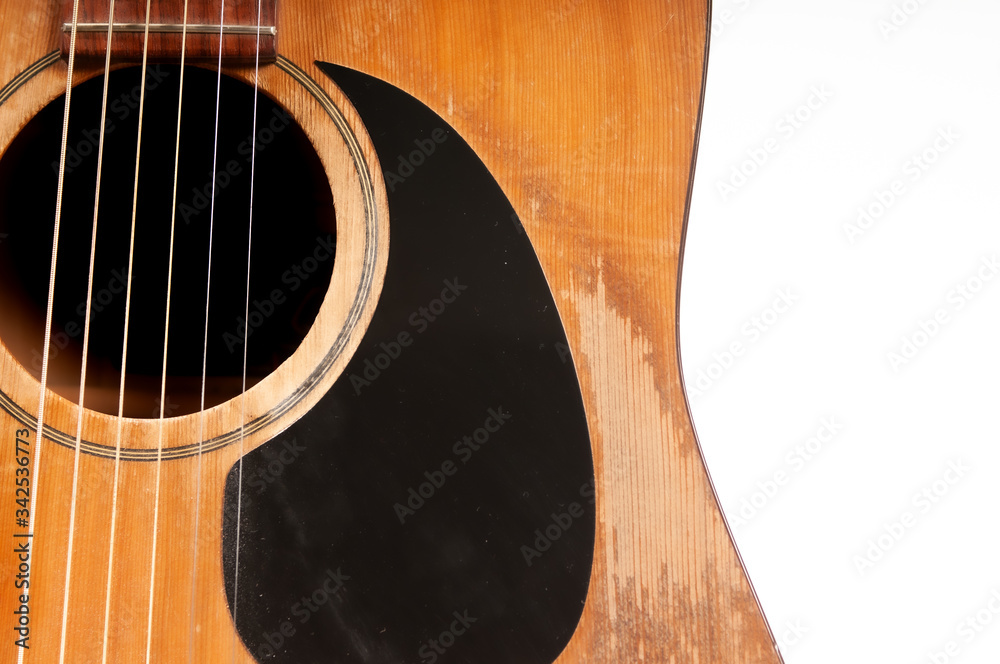 Fototapeta premium acoustic guitar on white background