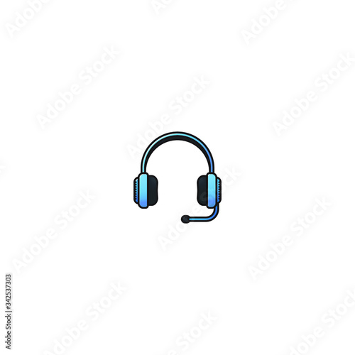 Headphone flat design vector illustration