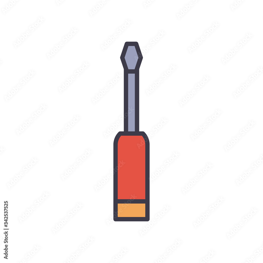 Isolated screwdriver fill style icon vector design Isolated screwdriver fill style icon vector design
