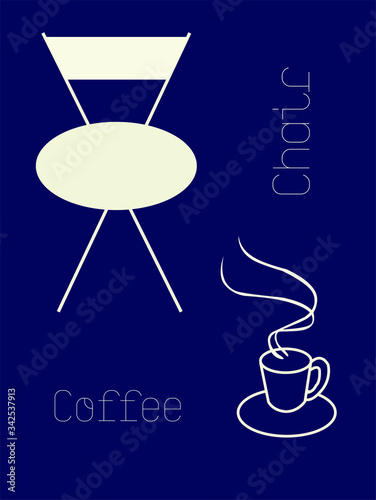 Chair and cup design for the Bauhaus period. The geometric touch is unique and new. A useful concept.