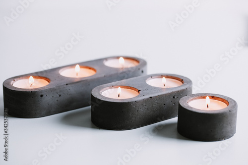 Photography concrete tealight holders