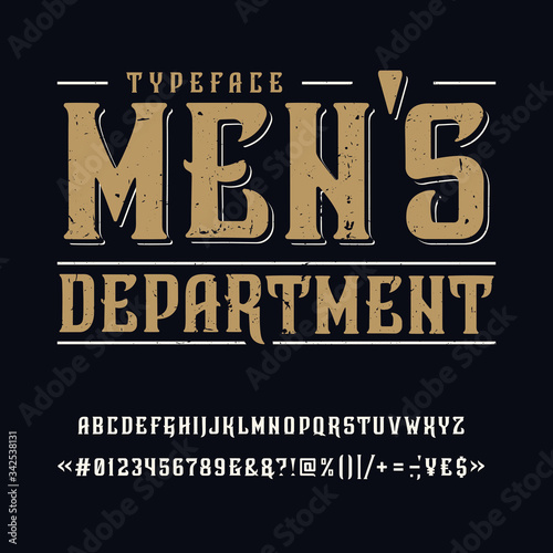 Font Mens Department. Vintage typeface design.